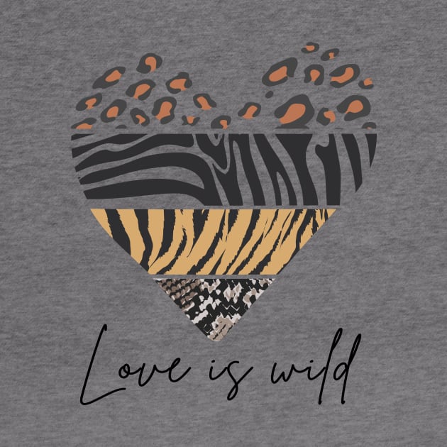 Love is wild animal print heart leopard tiger snake zebra valentines day lgbt gift by KazSells